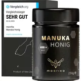 Manuka Honig MGO 400+ im Glas statt Plastik (lichtundurchlässig) 250g, aus Neuseeland