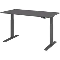 Bümö Schreibtisch, Graphit, Graphit, Nachbildung, Rechteckig, 160x74x80 cm, FSC