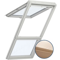 VELUX Dachfenster Lichtlösung GGL GIL LICHTBAND Holz weiß lackiert THERMO Schwingfenster, 78x118/92 cm (MK06)
