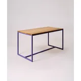 KAWENTSMANN Esstisch TALON Massivholztisch mit pulverbeschichtetem Stahlgestell (Tisch), aus massiver Eiche, mit Stahlgestell, Made in Germany, RAL-Farben lila 140 cm x 76 cm x 70 cm