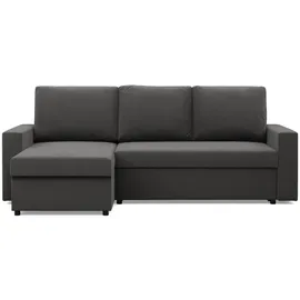 mebligo Ecksofa mit Schlaffunktion, Grau - Grau