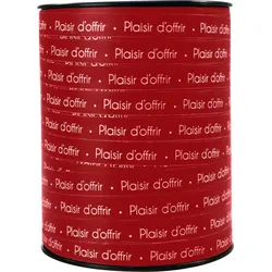 Clairefontaine Geschenkband 250mx10mm, Beschriftung Plaisir d'offrir - Rot 602106C