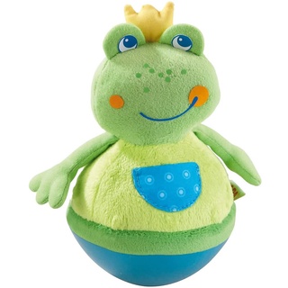 HABA 5859 - Stehauffigur Frosch Baby- und Kleinkindspielzeug, ab 6 Monaten, Motorikspielzeug aus weichem Veloursstoff mit lustigem Wackel- und Klingeleffekt