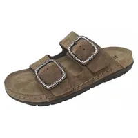 ROHDE Damen Pantolette mit zwei Schnallen aus Velourleder Rodigo-D 5893, Größe:39 EU, Farbe:Beige - 39
