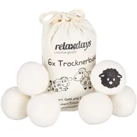 Relaxdays 24 x Trocknerbälle xxl, Trocknerkugeln, Filzbälle für Trockner,