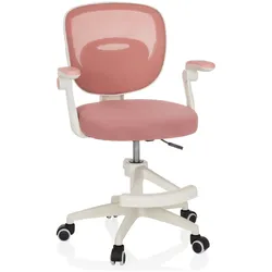 Kinderschreibtischstuhl / Kinderstuhl KIDDY SMART Stoff rosa hjh OFFICE