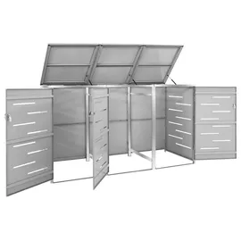 vidaXL Mülltonnenbox für 3 Tonnen 207 x 77,5 x 115 cm grau 149560