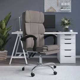 vidaXL Bürostuhl mit Liegefunktion Stoff Taupe