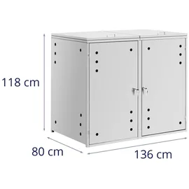 Uniprodo Mülltonnenbox 80 x 118 x 136 cm silber