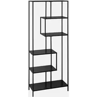 sweeek Asymmetrisches Bücherregal 77 x 33 x 185 cm Schwarz