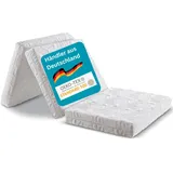 MARQA Klappmatratze 80x180x10 cm – 3-teilig faltbar, Gästematratze & Reisebett – Faltmatratze mit Schaumstoffkern & abnehmbarem Bezug – Atmungsaktiv & waschbar(Grün)