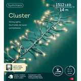 Lumineo LED-Lichterkette Cluster 1512 14 m transparent warmweiß