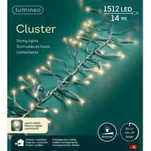 Lumineo LED-Lichterkette Cluster 1512 14 m transparent warmweiß
