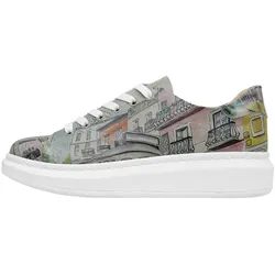 Plateausneaker DOGO "Damen Myra Lisboa Vegan Damen Sneaker / Female", Damen, Gr. 40, Normalschaft, blau, Lederimitat, Schuhe, Vegan