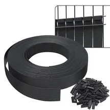 VOUNOT Sichtschutzstreifen 75 m x 4,7 cm Schwarz PVC 150 St.
