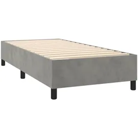 vidaXL Boxspringbettgestell Hellgrau 100x200 cm Samt
