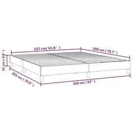 vidaXL Boxspringbettgestell Dunkelbraun 160x200 cm Stoff