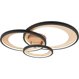 Trio LED-Deckenleuchte Granada Alu, Eisen, Stahl & Metall Gold, Schwarz Gold /