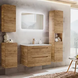 Lomadox Luton-56-Craft Hängeschrank 35 x 75 x 22 cm Wotan Eiche Metall/MDF/Spanplatte