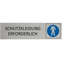 CombiCraft Aluminium Türschild Schutzkleidung erforderlich 165x45mm mit 3M-Tape