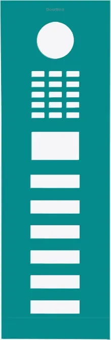 DoorBird D2106V Frontblende Türkisblau, Edelstahl, pulverbeschichtet, seidenmatt