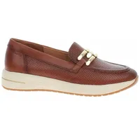 TAMARIS COMFORT Damen Slipper Leder Bequem, (Cognac),