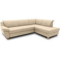 DOMO. Collection Ecksofa Panama, klassisches Ecksofa in L-Form, Eckcouch, Sofa Couch, Ecke 254 x 186 cm in beige