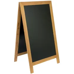 Securit® Sandwich-Hartholz-Trottoir-Kreidetafel – Teak – mit lackiertem Rahmen