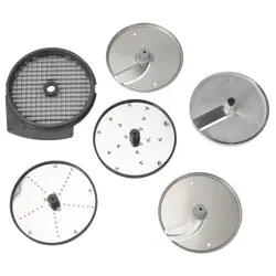 Dito Sama Scheiben Set PROFI für PREP4YOU Gemüseschneidemaschine, Scheiben Set fürs Schneiden, Reiben und Würfeln, 6-teiliges Scheiben Set