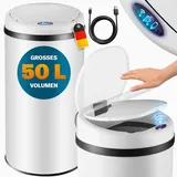 monzana Mülleimer 50 l Weiß