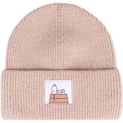 Beanie CAPELLI NEW YORK, Damen, beige, Kunstfaser, unifarben, modisch, Mützen, mit ikonischem Comic-Charakter