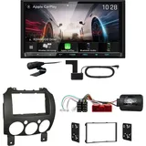 Kenwood DMX8021DABS Android Auto CarPlay Einbauset für Mazda 2 2008-2014