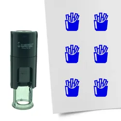 CombiCraft Selbstfärbender Stempel 'Pommes' in der Farbe Blau, Ø10mm