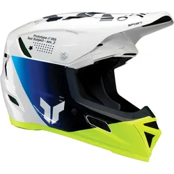 Thor Reflex Sport Strike, Motocrosshelm - Weiß/Blau/Neon-Grün - L