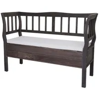 Mendler Sitzbank T207 Grau-Braun 119 x 40 x 48 cm
