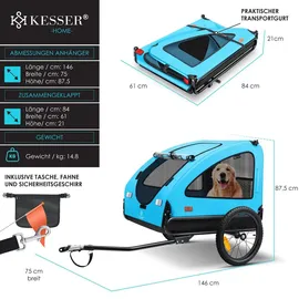 Kesser Hundeanhänger Boxer 2-in-1 blau