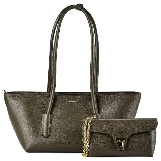 Coccinelle Beat Schultertasche Leder 27 cm  oliv