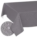 ANRO Tischdecke abwaschbar Wachstuch 140 x 140 cm Grau