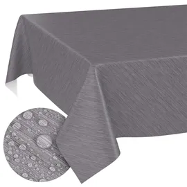 ANRO Tischdecke abwaschbar Wachstuch 140 x 140 cm Grau