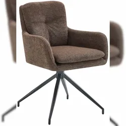 DELUKE Esszimmerstuhl NAVER - Stoff Braun 58x63x85 cm | Essstühle Esszimmerstühle Küchenstühle Wohnzimmerstühle
