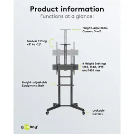 goobay Pro TV-Präsentationsständer 196,6 cm Schwarz Stahl