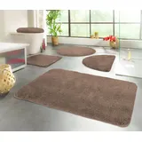 KiNZLER Badematte Chaozhou, Höhe 20 mm, rutschhemmend beschichtet, fußbodenheizungsgeeignet, Polyester, rund, Badteppich, Uni Farben, weich, als rechteckig, rund & Set erhältlich braun rund | Ø 90 cm x 20 mm
