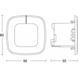 Steinel IR Quattro SLIM XS COM1, Präsenzmelder Unterputz, Ip20, 360° Reichweite max: 4 x 4 m (16 m2) 032951