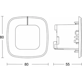 Steinel IR Quattro SLIM XS COM1, Präsenzmelder Unterputz, Ip20, 360° Reichweite max: 4 x 4 m (16 m2) 032951