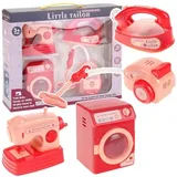 Haushaltsgeräte-Set für Kinder: Staubsauger, Waschmaschine, Bügeleisen, Nähmaschine