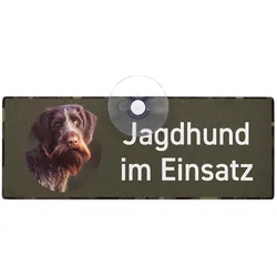 Wilde Hilde Original Autoschild Jagdhund im Einsatz