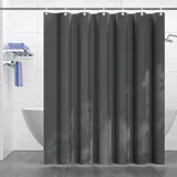 SOGUDE Duschvorhang Grau Waschbar, Anti-schimmel Wasserabweisend und Schnelltrocknend Duschrollo für Badewanne, Hochwertig Polyester Duschrollo, Duschvorhang 120x200cm mit 8 Duschvorhang Ringe