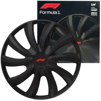 Formula 1 Radkappen Radzierblenden-Set 14 Zoll WC142 Schwarz Matt, 14 in Zoll, (Set, 4-St) Design 4x Radkappen Radblenden Abdeckung Matt Universal R14 14" schwarz