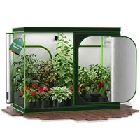 Kingpower Grow Zelt für Pflanzen Zuchtzelt Gewächshaus Box Garten Anzucht Gemüse Kräuter Grow Schrank Indoor 240 x 120 x 200 cm Blumen klein Tomaten Hydro Green