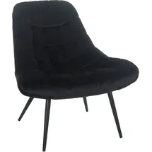 SalesFever Relaxsessel Toulon Samt 76 x 85,6 x 85,6 cm Schwarz mit Kissen